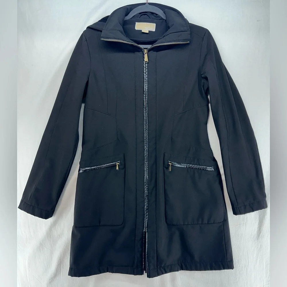 Michael Kors Black Winter Jacket Mid Length Zip Closure and‎ Pockets Women’s S
